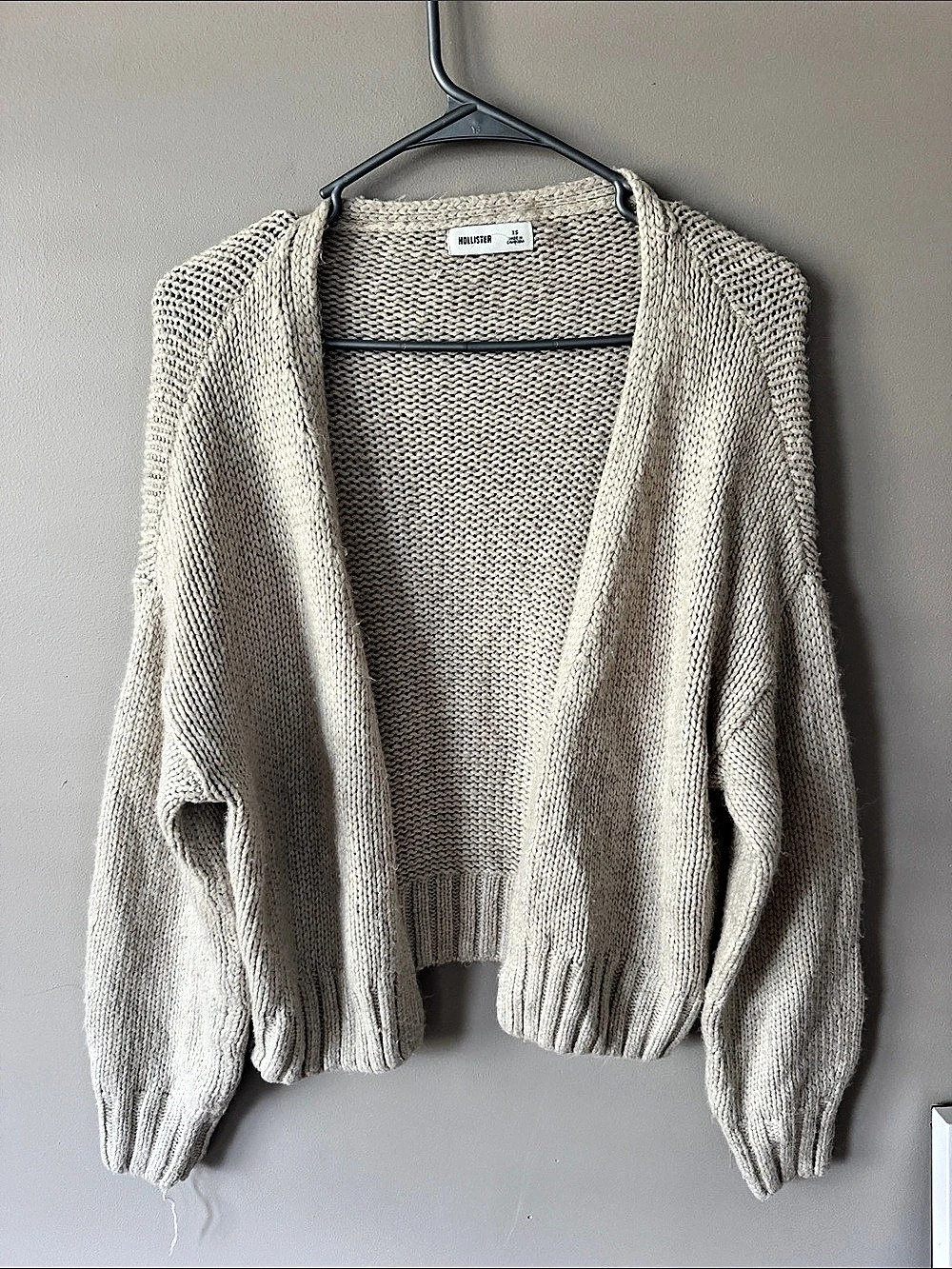 Hollister Open Front Knit Cardigan Beige Size XS